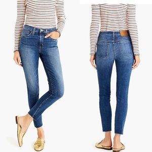 JCrew Raw Hem skinny blue jeans
